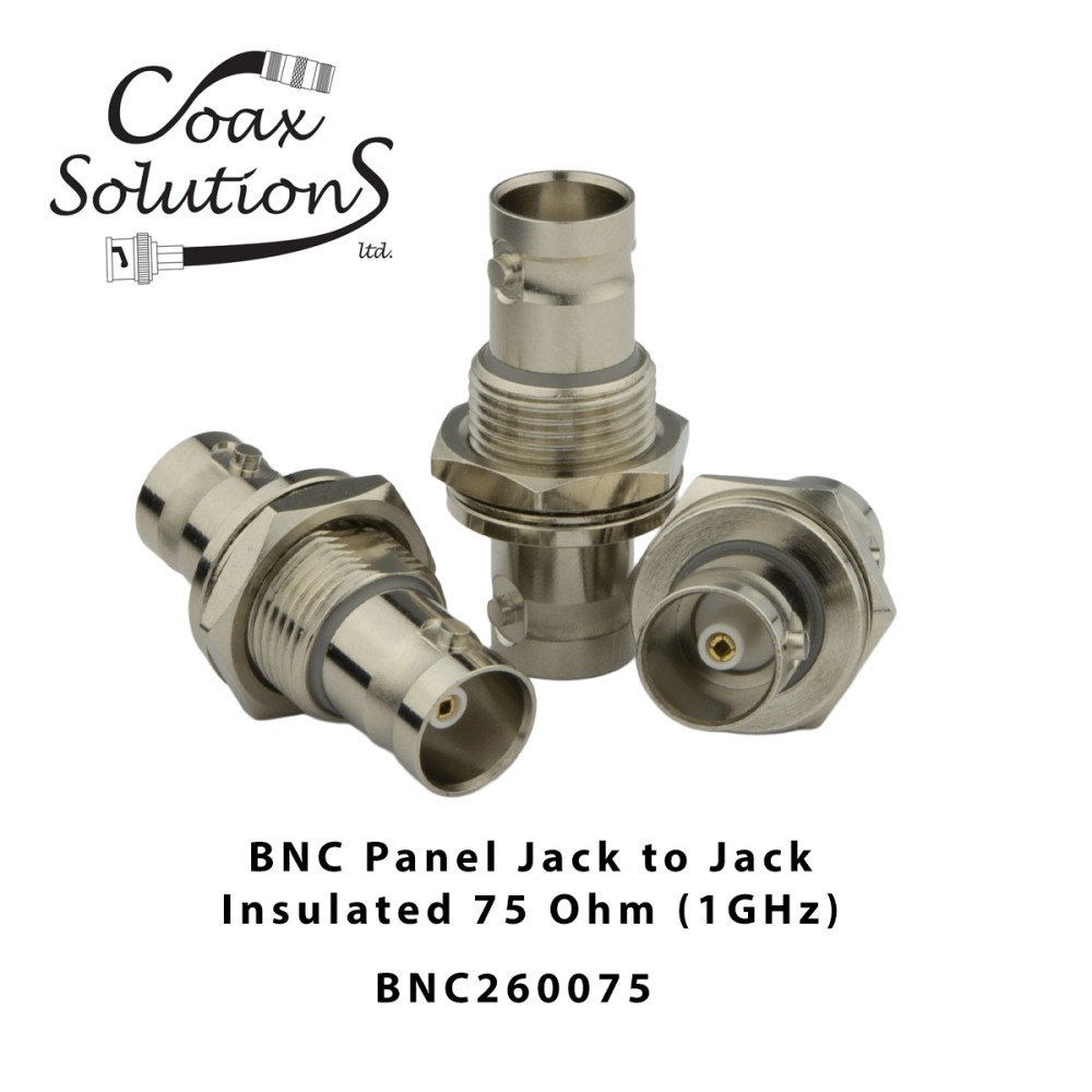 BNC Jack to Jack Adapter - 75 Ohm (1GHz) Insulated