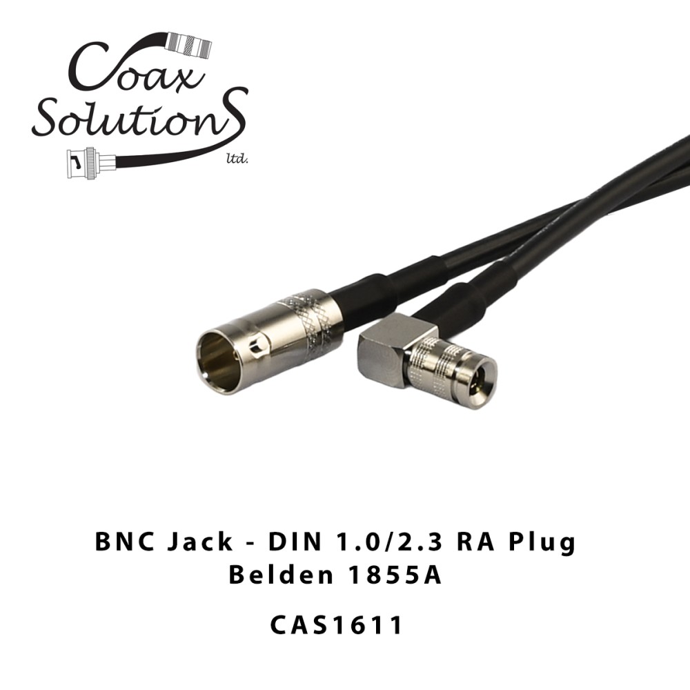 DIN 1.0/2.3 Right Angle to HD-SDI BNC Jack Patch Lead