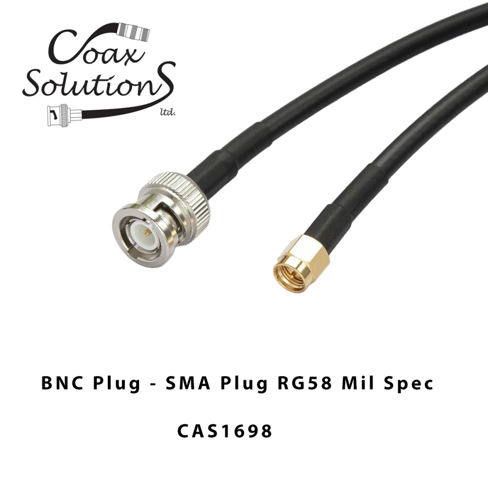 BNC Plug to SMA Plug RG58(Mil) Patch lead