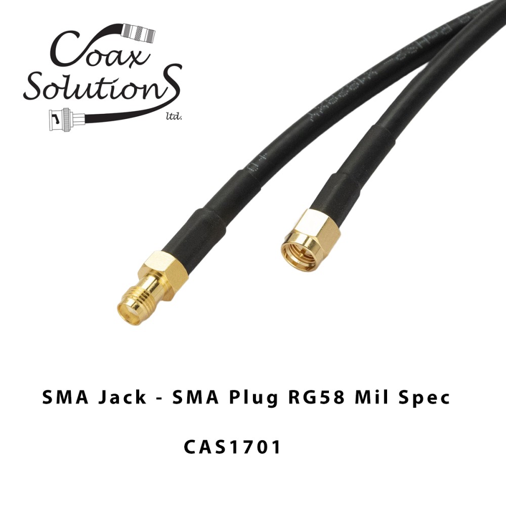 SMA Jack to SMA Plug RG58(Mil) Patch lead