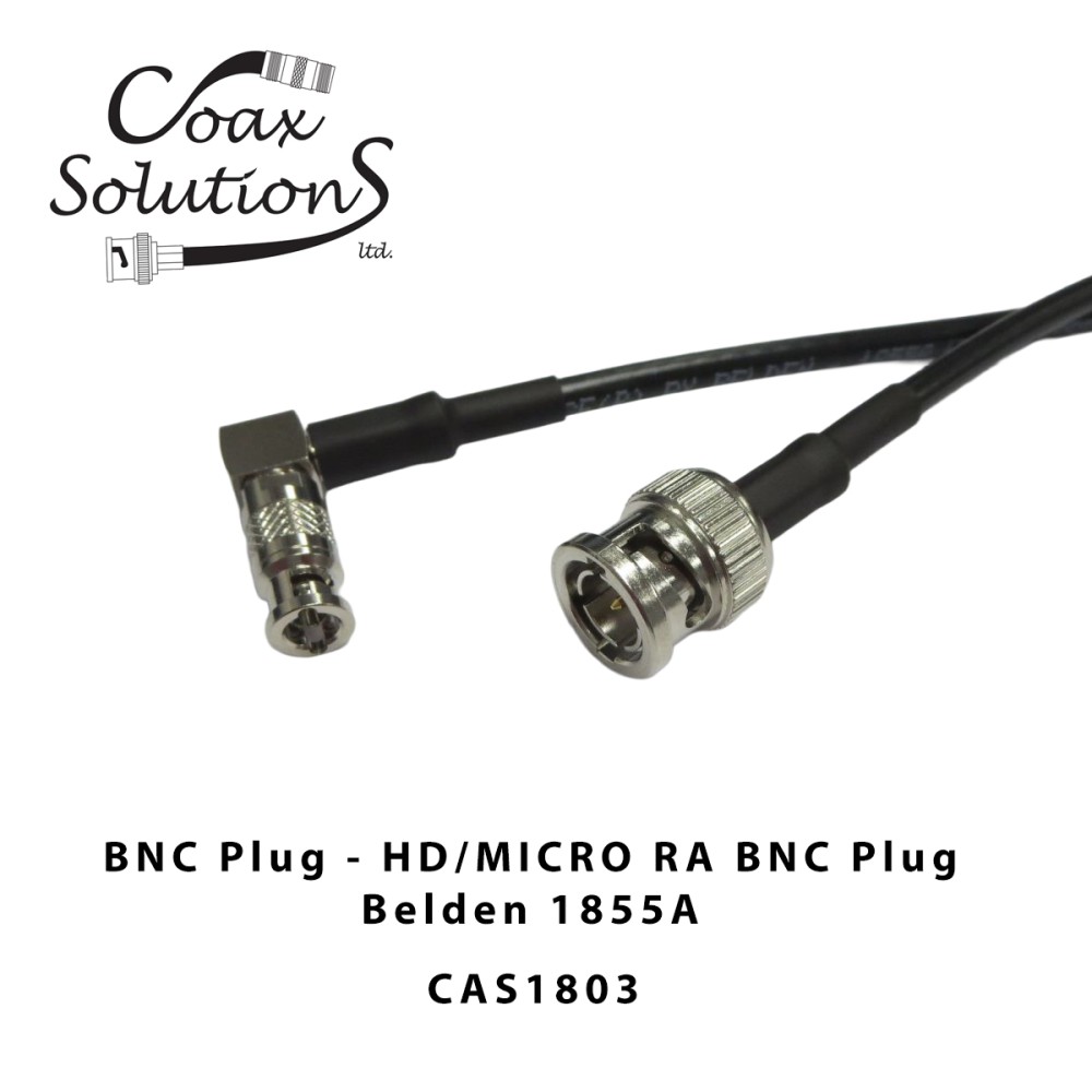 Right Angle Micro BNC to HD-SDI Plug Patch Lead