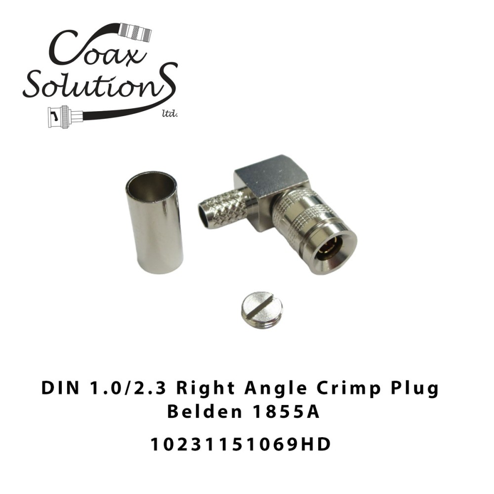 DIN 1.0/2.3 Right Angle plug - Belden 1855A