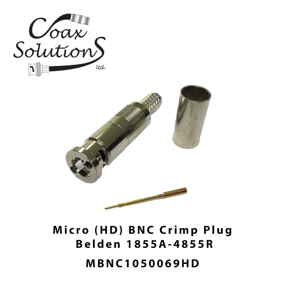 Micro BNC crimp plug - Belden 1855A/4855R