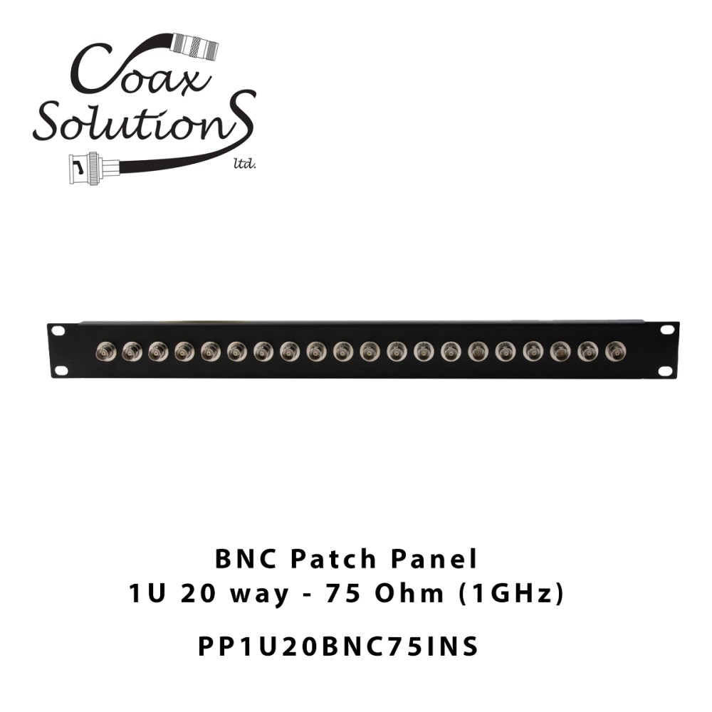 BNC Patch Panel 1U 20 port - BNC 75 Ohm (1GHz)