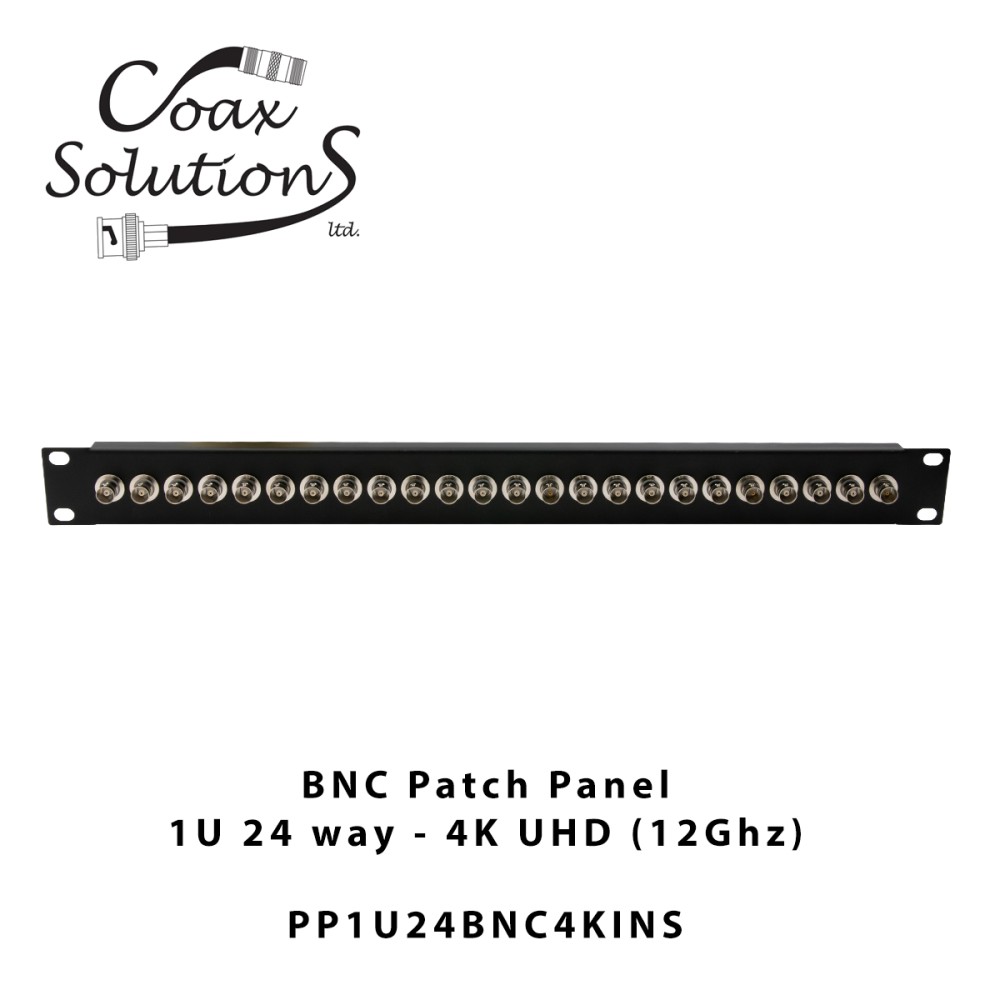 BNC Patch Panel-1U 24 port- 4K UHD BNC