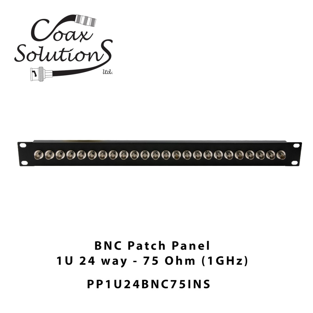 BNC Patch Panel 1U 24 port - BNC 75 Ohm (1GHz)