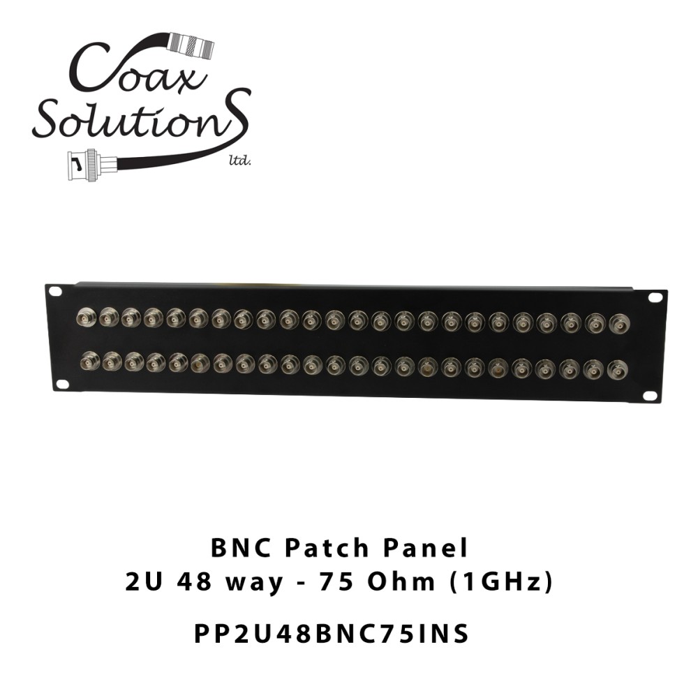 BNC Patch Panel 2U 48 port - BNC 75 Ohm (1GHz)
