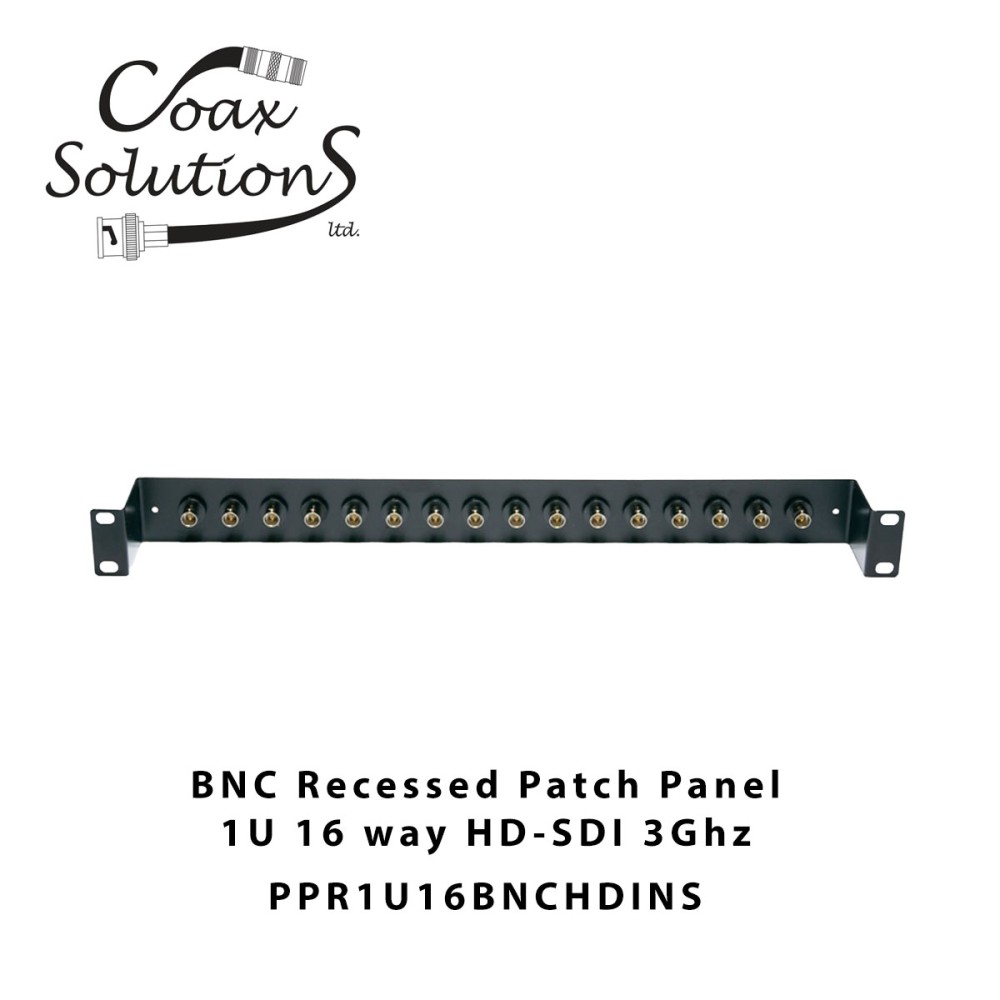 Recessed Patch Panel 1U 16 way - HD-SDI BNC 