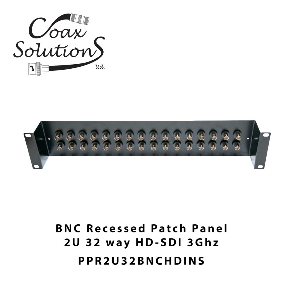 Recessed Patch Panel 2U 32 way - HD-SDI BNC