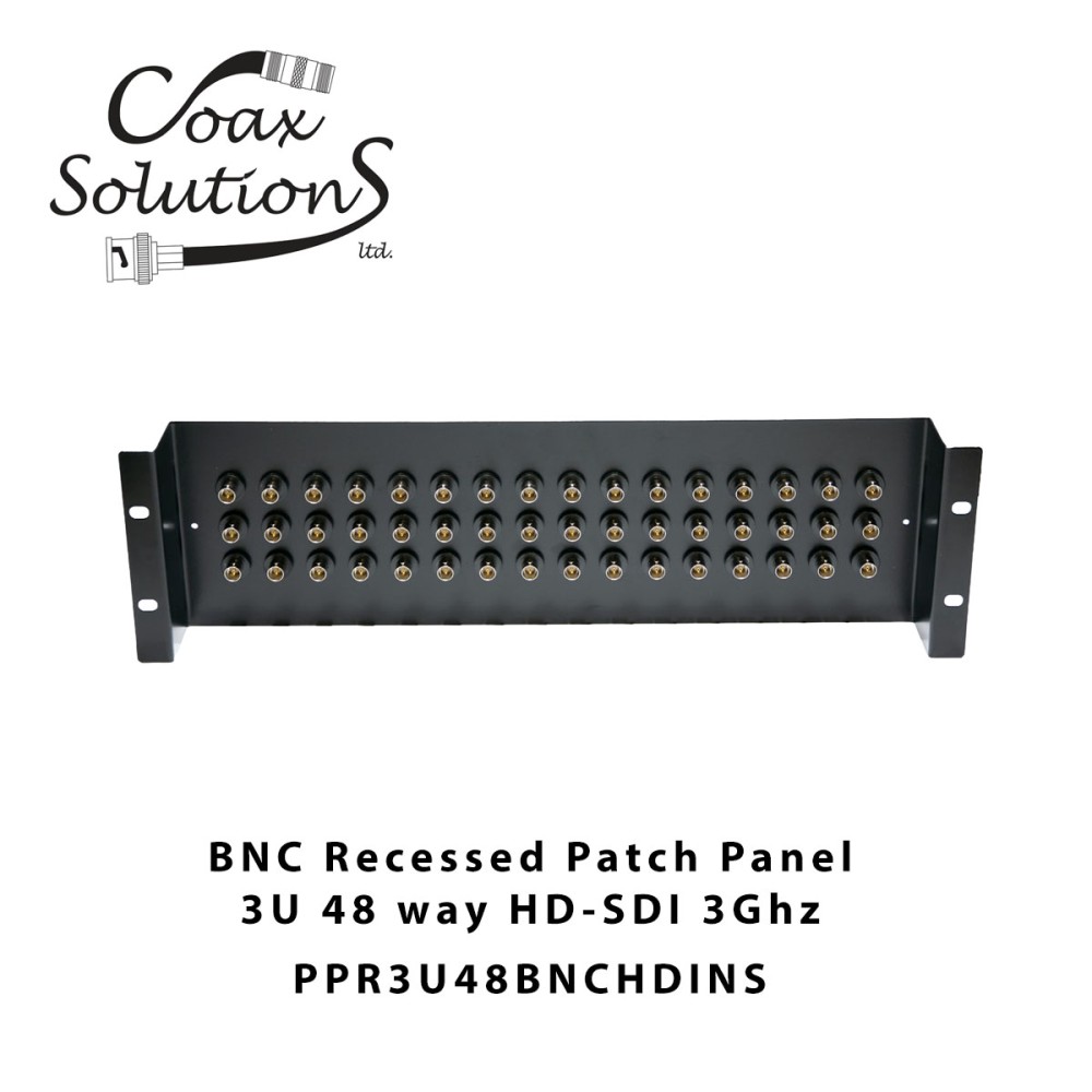 Recessed Patch Panel 3U 48 way - HD-SDI BNC