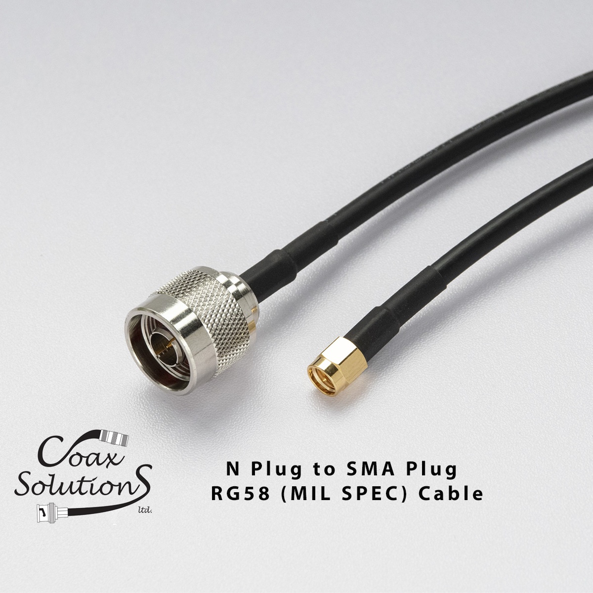 N Type Crimp Plug to N Type Crimp Plug RG58 Patch Cable 0.5m to 10m Mil