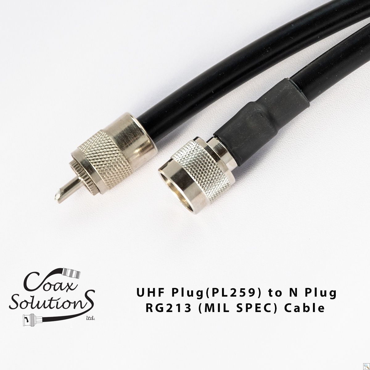 UHF Plug (PL259) to N Plug RG213(Mil) Patch lead