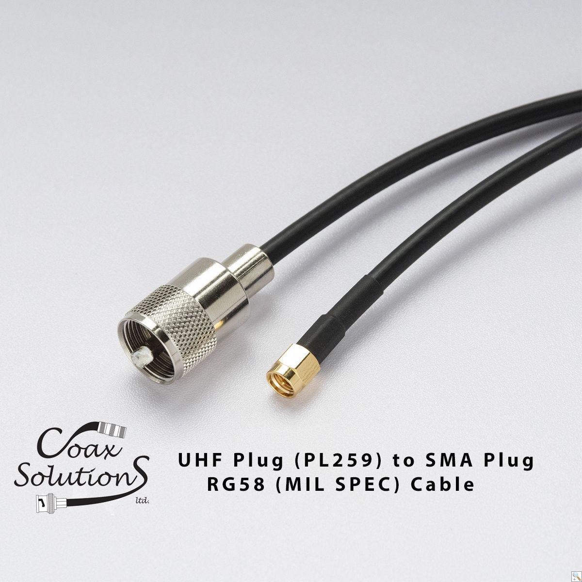UHF Plug (PL259) to SMA Plug RG58(Mil) Patch lead