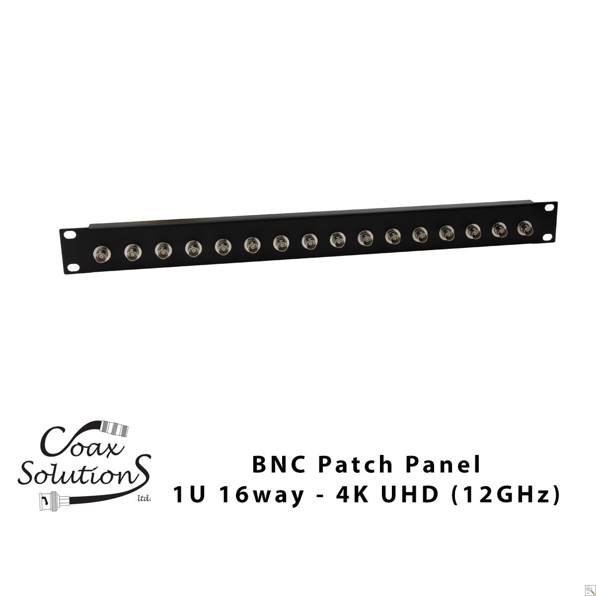BNC Patch Panel-1U 16 port- 4K UHD BNC