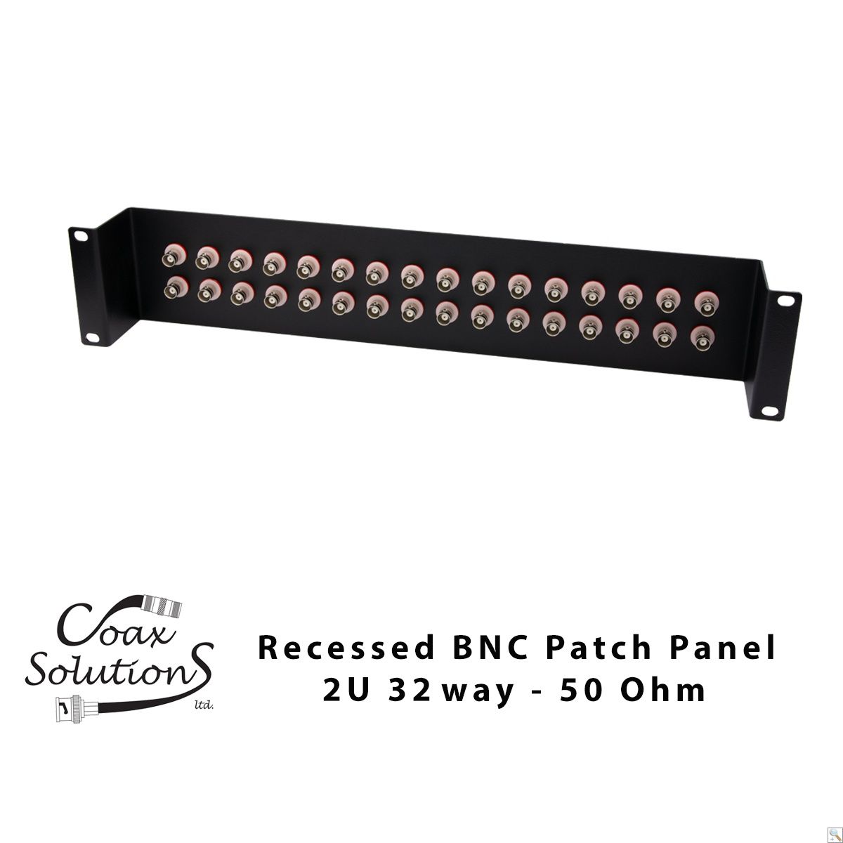 BNC Patch Panel 2U - 50 Ohm Insulated BNC