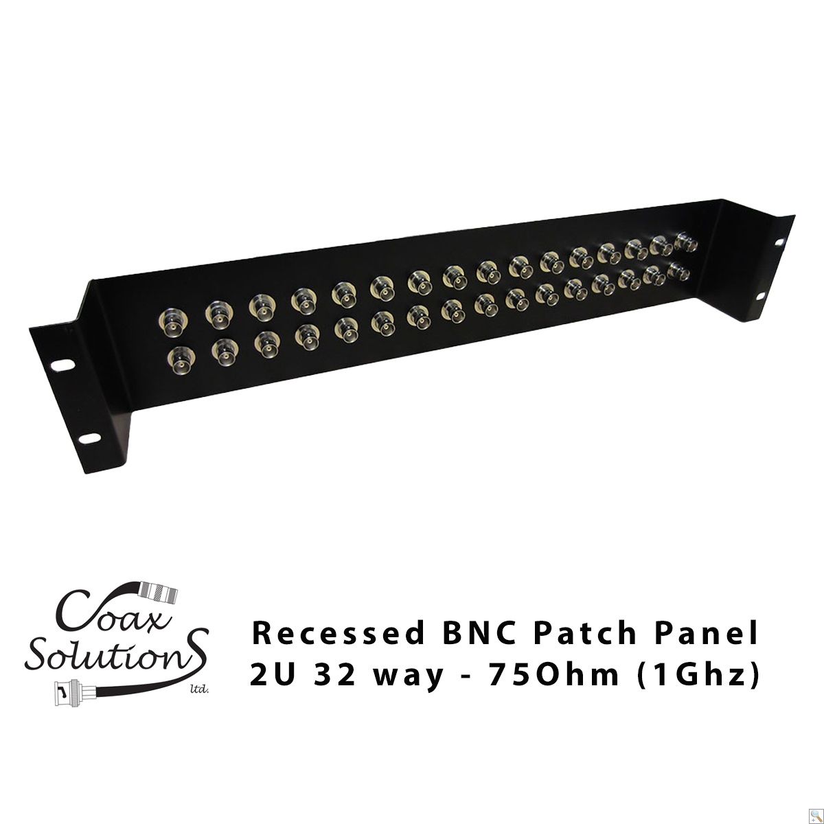 BNC Patch Panel 2U - 75 Ohm Insulated BNC (1GHz)