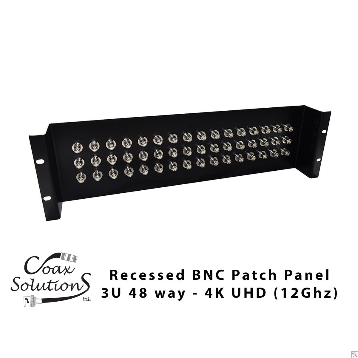 BNC Patch Panel 3U - 4K UHD Insulated BNC
