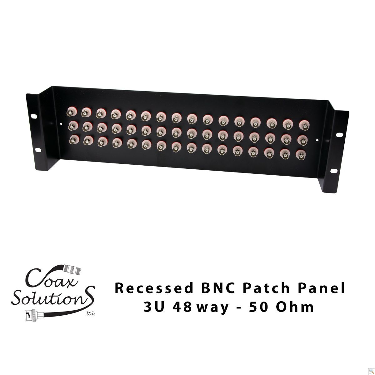 BNC Patch Panel 3U - 50 Ohm Insulated BNC